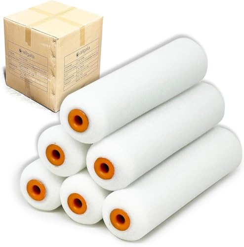 Allgala 432-Piece Case Lot 6 inch Shedless Mini Foam Sponge Paint Roller Cover for Trim Wall Funiture Doors Etc - TH10389 - size: 6" Foam (Pack of 432)