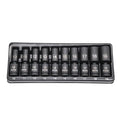 Astro Tools 78344M 10pc 3/8" Drive Mid-Length Pinless Universal Impact Sockets - Metric - size: 3/8" - No skips - 10-19mm Mid-Length
