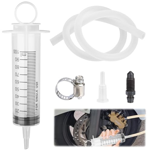 Motorcycle Brake Bleeder Kit, 100ml Pump Hydraulic Disc Bleeding Tool
