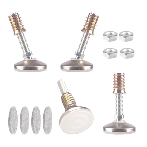 HUAYY Furniture Levelers Swivel Feet,Angle Height Adjustable(3/8-16 Nut Inserts Kits-4 Sets),Heavy Duty Leveling Legs for Table Chairs Cabinets Sofa,with High-Density Self-Adhesive Felt Pads - size: 3/8-16 Kits-4 Sets
