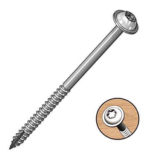 Milescraft 5206 Wood Pocket Hole Screws - #7 x 2-1/2" Washer Head with Coarse Thread (50c.), Torx Drive Self-Tapping, For Indoor Use