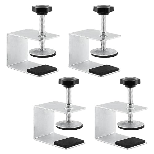 Cabinet Drawer Installation Clamps, 2/4PCS C Clamps Drawer Fixing Clip with Silicone Protect Pad, Woodworking Cabinet Hardware Jig for Door Front Knobs, Pulls Handles Install(Size:4pcs)