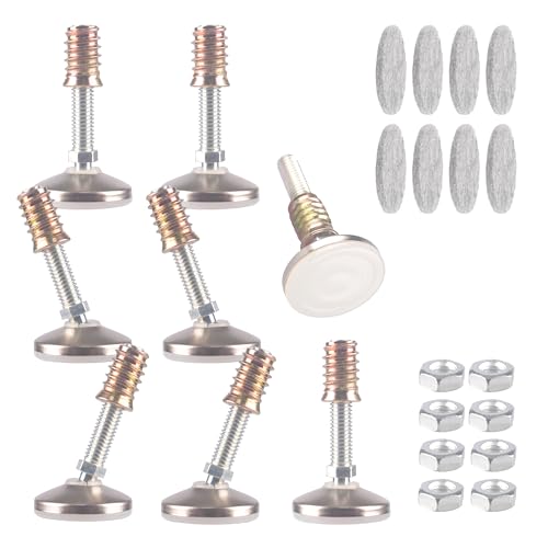 HUAYY Furniture Levelers Swivel Feet,Angle Height Adjustable(3/8-16 Nut Inserts Kits-8 Sets),Heavy Duty Leveling Legs for Table Chairs Cabinets Sofa,with High-Density Self-Adhesive Felt Pads - size: 3/8-16 Kits-8 Sets