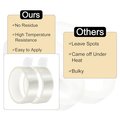 uxcell Clear Heat Tape, 1 Roll 30mmx33m 108ft High Temperature Heat Resistant Tape for Sublimation,Heat Vinyl Press,Heat Transfer, Circuit Board, No Residue - color: Clear, size: 30mmx33m