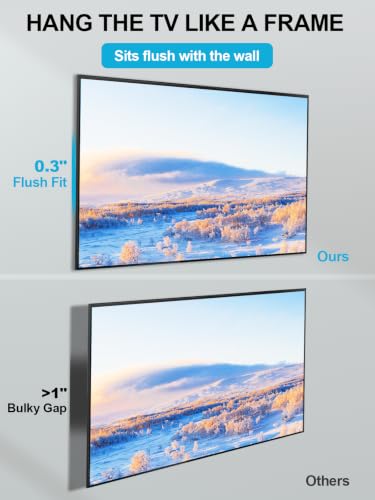 Ultra Slim TV Wall Mount 14-80", 0.3" Micro Gap, Low Profile,100lbs - size: 14-80 inch