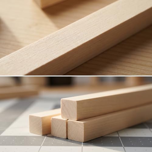 80 Pcs Balsa Wood Strips 1/4 x 1/4 x 12 Inch - size: 1/4 x 1/4 x 12 Inch