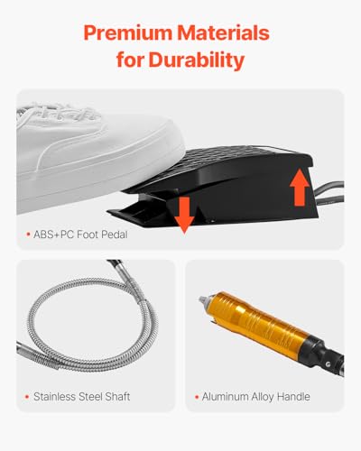 VEVOR Flex Shaft Grinder, 1000W 30,000RPM Electric Flex Shaft Rotary Tool Carver, Multi-functional Hanging Grinding Machine with 31PCS Accessories & Foot Pedal for Carving Buffing Drilling Polishing