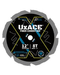 12-Inch 8-Tooth Circular Saw Blade with 1-Inch Arbor, Hardie Blade for Fiber Cement Cutting & Laminate Flooring, Polycrystalline Diamond Tipped(PCD) Saw Blade, Thin Kerf Design - size: 12", 1‘’ Arbor, 8T