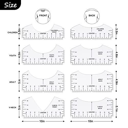 12pcs Tshirt Ruler Guide for Vinyl Alignment, T Shirt Measurement Accessories Tools for Cricut Heat Press & Cameo & HTV Transfer Vinyl, Stocking Stuffers Gifts for Women，Christmas Gifts for Mom - style: Tshirt Ruler-12-Balck