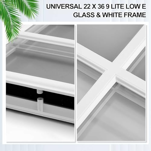 Pushglossy 22 x 36 Entry Door Glass Insert with Low-e Glass - size: 22 x 36, style: 9 Lite