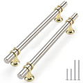 Rergy 10 Pack 6-1/4 Inch Hole Center Brushed Nickel and Gold Cabinet Pulls - color: Brushed Nickel&Gold, size: 6-5/16in Hole Center(160mm)