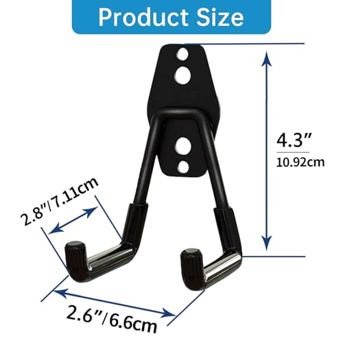 GeeWatom Garage Storage Utility Hooks，Garage Garden Tool Organizer，Steel Wall Mount Hooks, Garden Small U Hooks (4 Pack-Black) - color: 4 Pack-Black