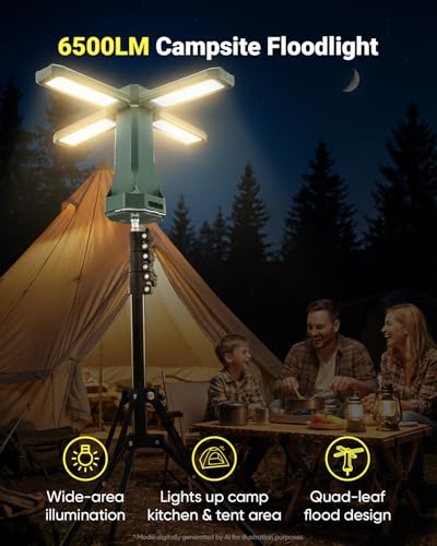 SakerNeo 20000mAh Rechargeable Camping Light with Stand,Portable Work Light - style: GREEN
