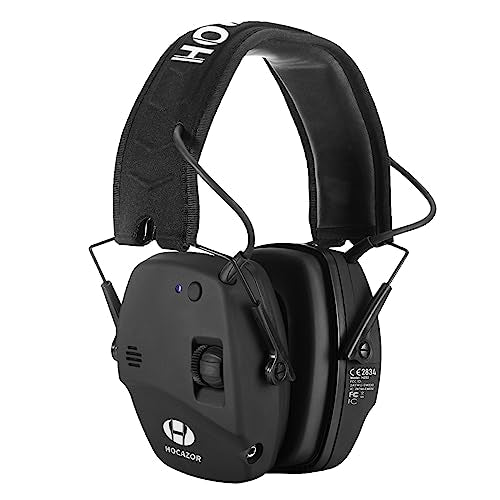 Upgrade Bluetooth 5.4 Shooting Ear Protection with Sound Amplify Electronic Digital Safety Ear Muffs Slim Hearing Protector for Shooting Hunting Gun Range (Black) - style: Bluetooth Earmuffs(black)