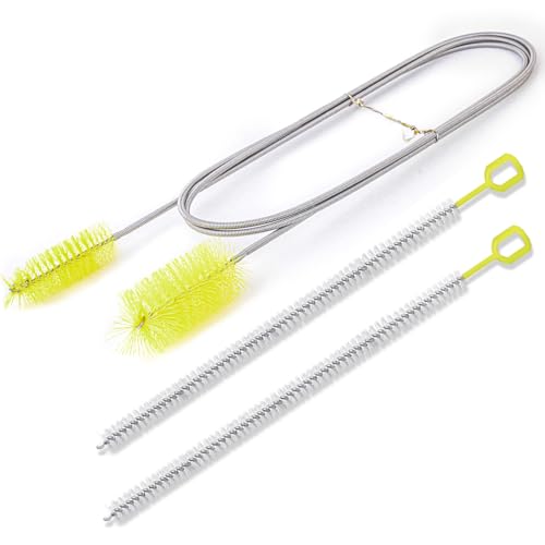 Flexible Drain Brush, 66" Extra Long Pipe Cleaners with 2 Pcs Straw Brush