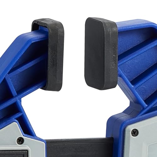VEVOR Bar Clamps for Woodworking, 2-Pack 24 inch One-Handed Clamp/Spreader, Quick-Grip F-Clamp with 340 lbs Load Limit, Premium Plastic and Carbon Steel, for Woodworking Metal working, Blue + Black - size: 32.87 x 9.49 x 1.38 inch, style: Quick Grip