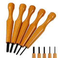 KongTiva 5 Pcs Linocut Carving Tools Set, Triangular Linoleum Wood Carving Knife Chisel V Shaped Tools for Linocut Printmaking & Woodcarving (1.5mm, 2mm, 3mm, 4mm, 5mm)