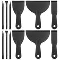 6 Pcs Plastic Putty Knife Scraper and 6 Pcs Flexible Carbon Fiber Plastic Scraper Tool, Non Scratch Scrapers Tool for Tight Spaces Label Scrapers Pen Shaped for Car Cleaning, Small Crevices, Drywall