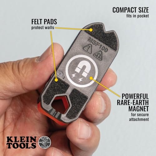 Klein Tools MSF1002 Magnetic Stud Finder and Level, Compact, Wood and Metal Detector with Bubble Vial for Accurate Markings, Felt Pad Backing, 2-Pack - size: Pack of Two