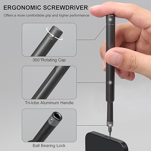 SHARDEN Precision Screwdriver Set for Electronic Repair 49 in 1 | Small Screwdriver Set, Magnetic Repair Tool Kit for Laptop, iPhone, Cell Phone, PC, MacBook, Computer, PS5, Glasses, Watch - color: 49 in 1 Black