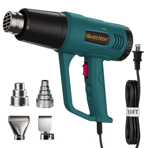 Heat Gun,10FT cable,Dual-Temperature Settings 572°F & 1112°F - color: Green