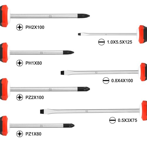HAUTMEC 7PCS Pro Magnetic Screwdriver Set With Forged S2 Shanks, Magnetic Tips Screw Driver Set and Tri-Material Cushion Grip for Automotive Repair and Site Renovation - color: Magnetic Screwdriver