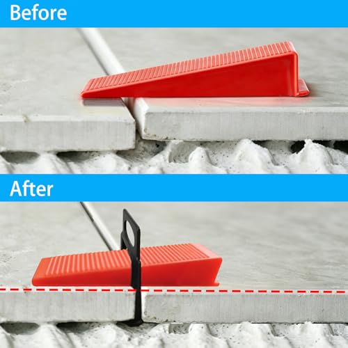 2000 Pcs Tile Leveling System Base Refill Pack, 1/16‘’ Tile Spacer, Suitable for Most Tile Grouting Applications, Easy to Install and Remove - color: 2000 Pcs, size: 1/16"