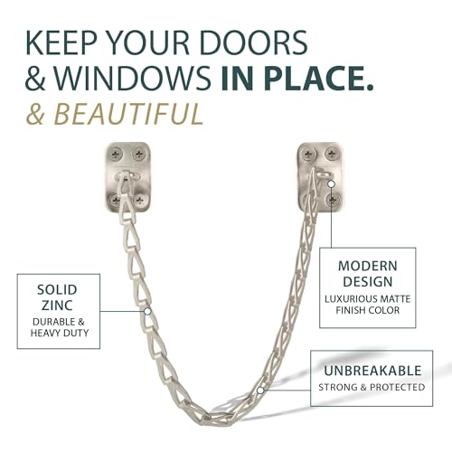 Mega Handles Transom Chain 12-Inch Satin Nickel (4-Pack) - Window Restraint - color: Satin Nickel, size: 4 Pack