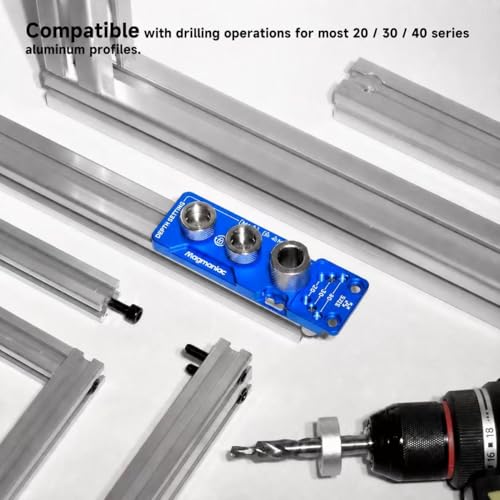 Upgrade Aluminum Profile Drill Guide Access Hole Drill Jig Step Drills - color: Blue