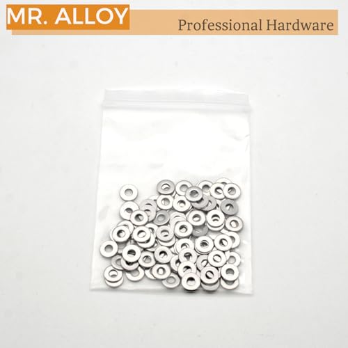 #6 Stainless Flat Washers, 5/32" ID x 3/8" OD, 100 Pack - size: #6 (100)