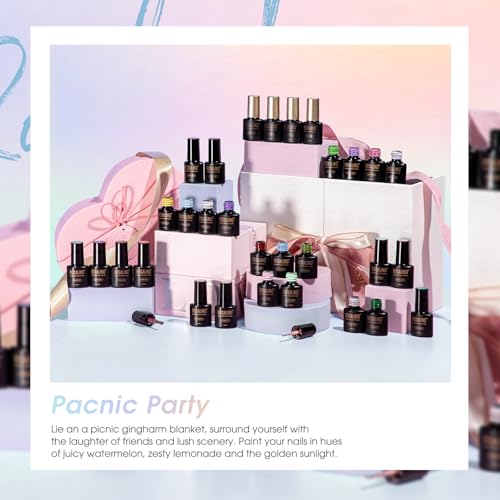 ROSALIND 30PCS Pastel Gel Nail Polish Set,26 Bright Colors Gel Polish | with Base Gel Top Coat (Glossy Matte and Glitter),Pastel Summer Nail Gel Polish, Soak Off U V Manicure Rainbow for Women - color: Neon bright colors
