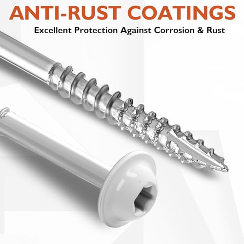 Frienda 2 Pound White Cabinet Screws Bulk #9x2-1/2'' Approx. 187 Pcs - color: Silver, size: #9x2-1/2 Inch