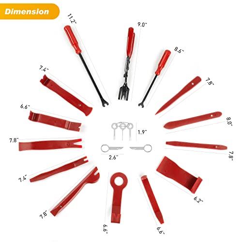 GOOACC 19Pcs Trim Removal Tool Set with Storage Bag - color: Red