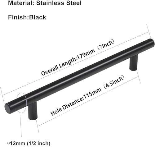 homdiy 15Pack 4.5in Cabinet Handles Black Kitchen Cabinet Pulls Drawer Pulls for Dresser Drawers - color: Black, size: 4-1/2in hole centers