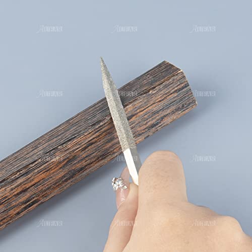 AUEAR, Set of 10 Pack Mini Diamond Needle File Barrette Crossing Knife Equaling Warding Square Three Round Tapered Half for Jewelers Glass Metal Wood