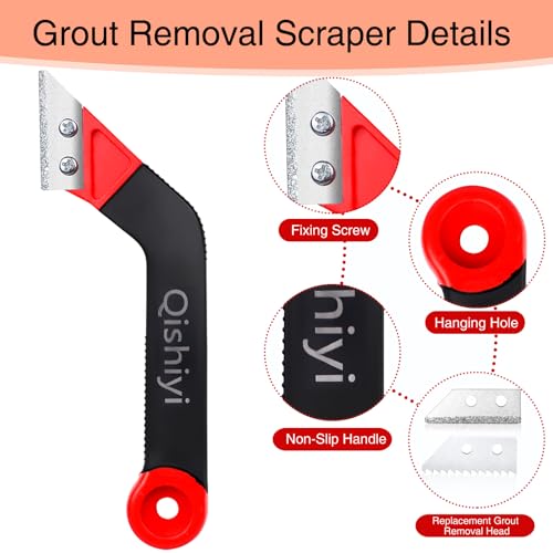 11 PCS Grout Removal Tool Set,Include 2 Tile Grouts Saws 6 Pieces Blades Replacement Bonus,Hand Grout Saw,2 Grouts Cleaning Blades,Ideal for Tile Gap Cleaning and Repair