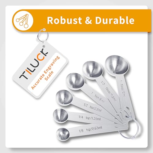 TILUCK Stainless Steel Measuring Cups & Spoons Set, Cups and Spoons