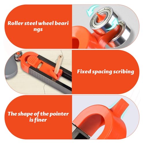 Scribe Tool,5Pcs Multi Functional Scribing Tool with Lock,Scribing Tool for Woodworking for Floor,Carpet,Tile Laying,Durable Adjustable Contour Gauge Laminate Flooring Tools