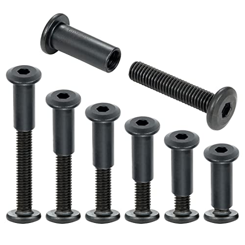 40 Sets Black Furniture Connector Bolts M6x30mm Binding Screws for Wood - color: M6x30mm-Black-D