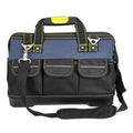 Garvee Heavy Duty 19 Inch Tool Bag with Waterproof Plastic Molded Base, Oxford Fabric Wide Mouth Tool Tote Organizer with Adjustable Shoulder Strap, for Men Mechanic Contractor, Blue