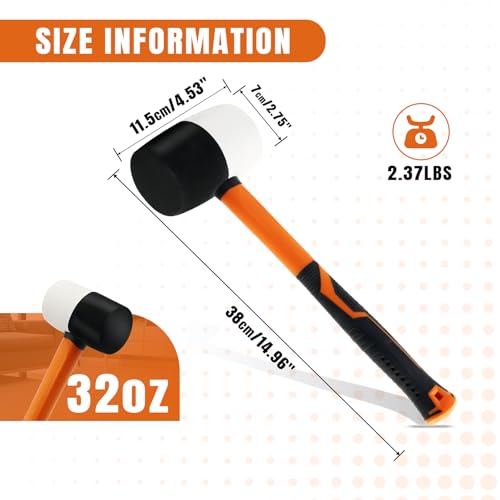 Rubber Mallet Hammer Flooring Mallets 32oz - size: 32 oz