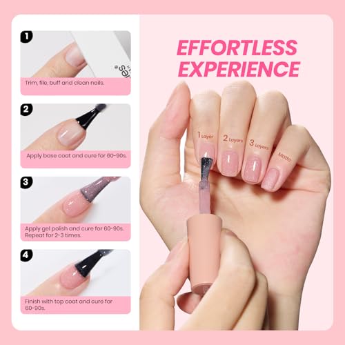 Beetles Jelly Gel Nail Polish Set, 6 Colors Shimmer Gel Polish Kit - color: 0-0-1-Lady with Dreams