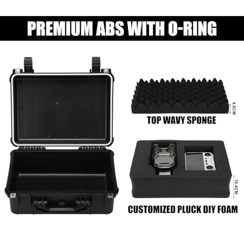 Mayouko 16" Waterproof Plastic Toolbox with Foam Insert, 16" x 13.2" x 7", IP67 Lockable Storage Box, Customizable Foam, Shockproof Hard Case Weatherproof Container, Protective Hard Camera Case - size: 16"Lx 13.2"Wx 7"H