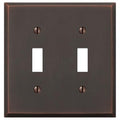 Amerelle Manhattan Double Toggle Cast Metal Wallplate in Aged Bronze - size: 2 Toggle