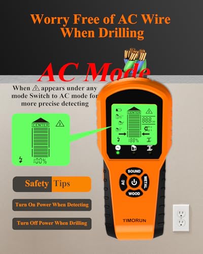 Stud Finder Wall Scanner, 6 in 1 Upgraded Wall Stud Finder Scanner Tool for Detecting Drywall Stud Center Wood Metal AC Wires with Magnetic Sensor, Gifts for DIYers Hanging Photo Frame Bracket