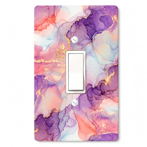 Purple Gold Marble Light Switch Cover Plates Toggle Switch Covers Plate - color: Marble, size: Toggle Light Switch