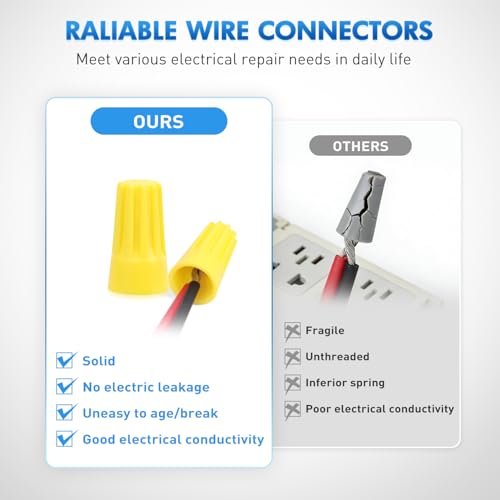 Nilight 120PCS Yellow Wire Connectors Kit 16-14 AWG Electric Wire Caps - color: 120PCS 16-14# Wire Caps