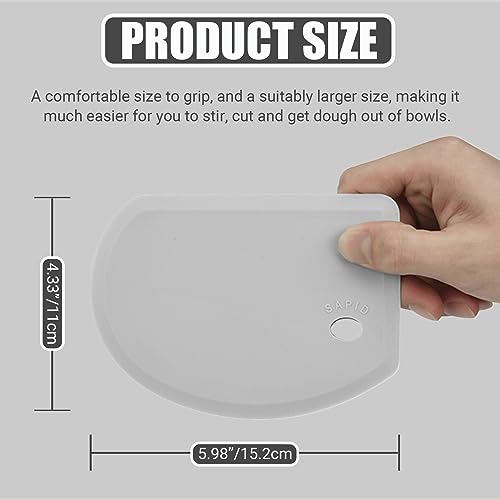 Sapid Flexible Curved Edge Silicone Bowl Scraper Dough Scraper Baking Bread - color: Gray