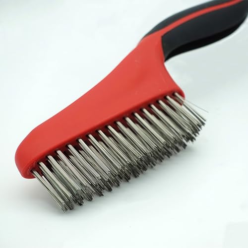 Red Devil 4162 Soft Grip Stainless Steel Wire Brush, 10", Steel - size: 10 inches
