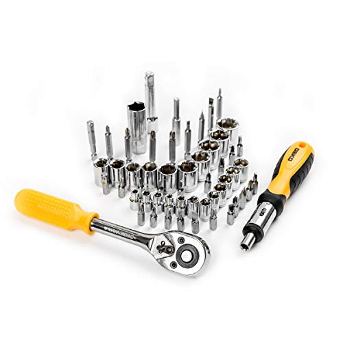 DEKOPRO 228 Piece Socket Wrench Auto Repair Tool Combination Package Mixed Tool Set Hand Tool Kit with Plastic Toolbox Storage Case - color: Yellow
